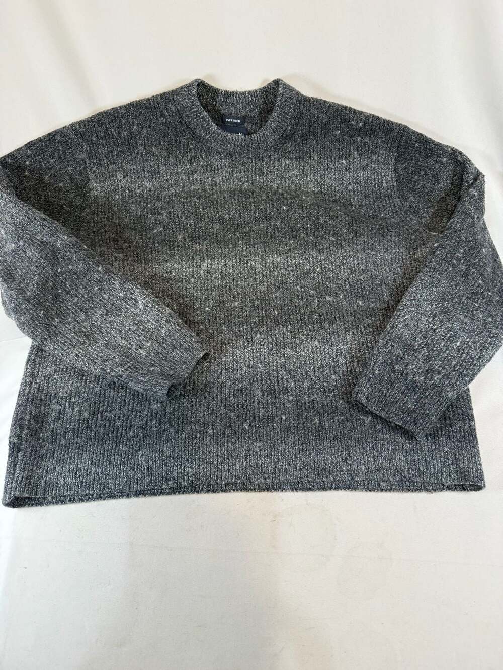 Abercrombie & Fitch Oversized Sweater Size S Grey Marled Knit old money, preppy,